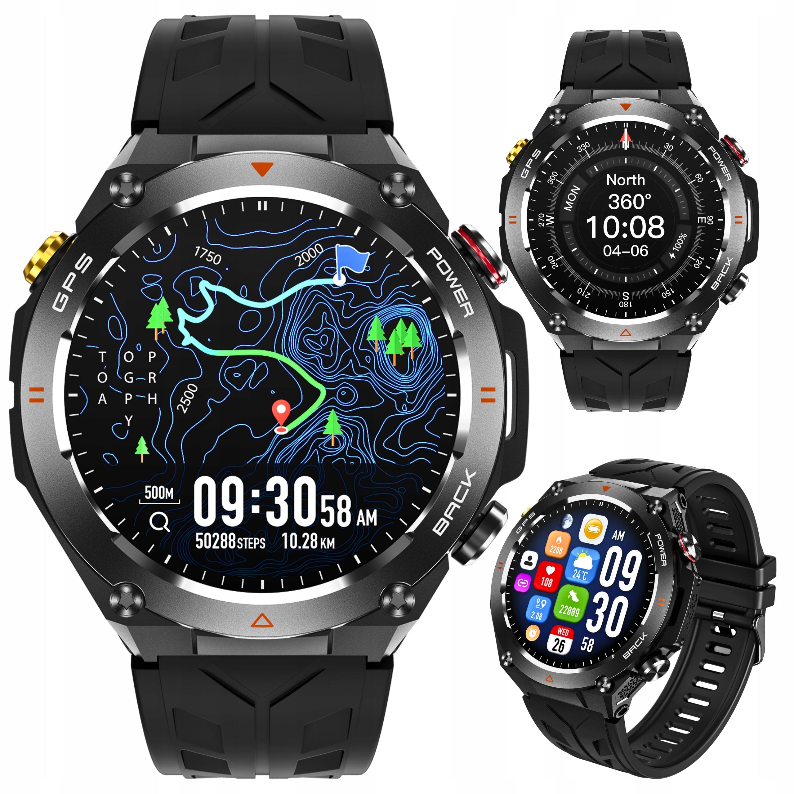 SMARTWATCH WENOM GPS Menu PL Sport Watch 412 x 412 Pedometer HEART RATE MONITOR Packaging status original