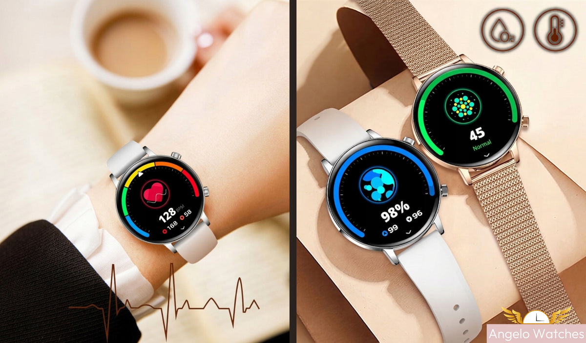 SMARTWATCH WOMEN'S ELEGANT WATCH AMOLED TALK BT 3 STRIPES SILVER IP68 Manufacturer code smartwatch damski okragly srebrny amoled bt