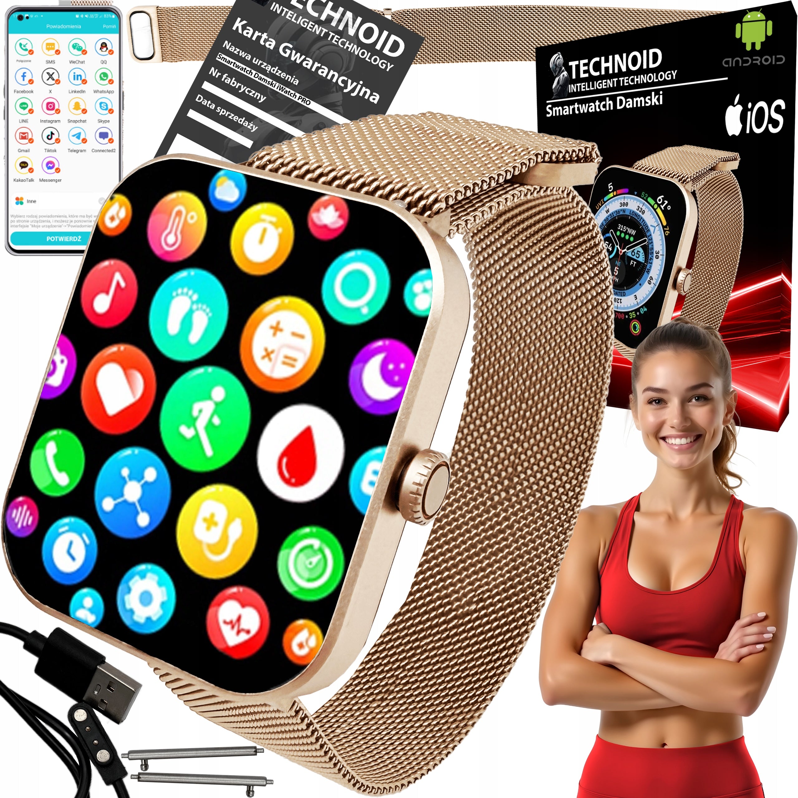 SMARTWATCH WOMEN'S SMART FIT SPORTS MODES IOS ANDROID SMART WATCH