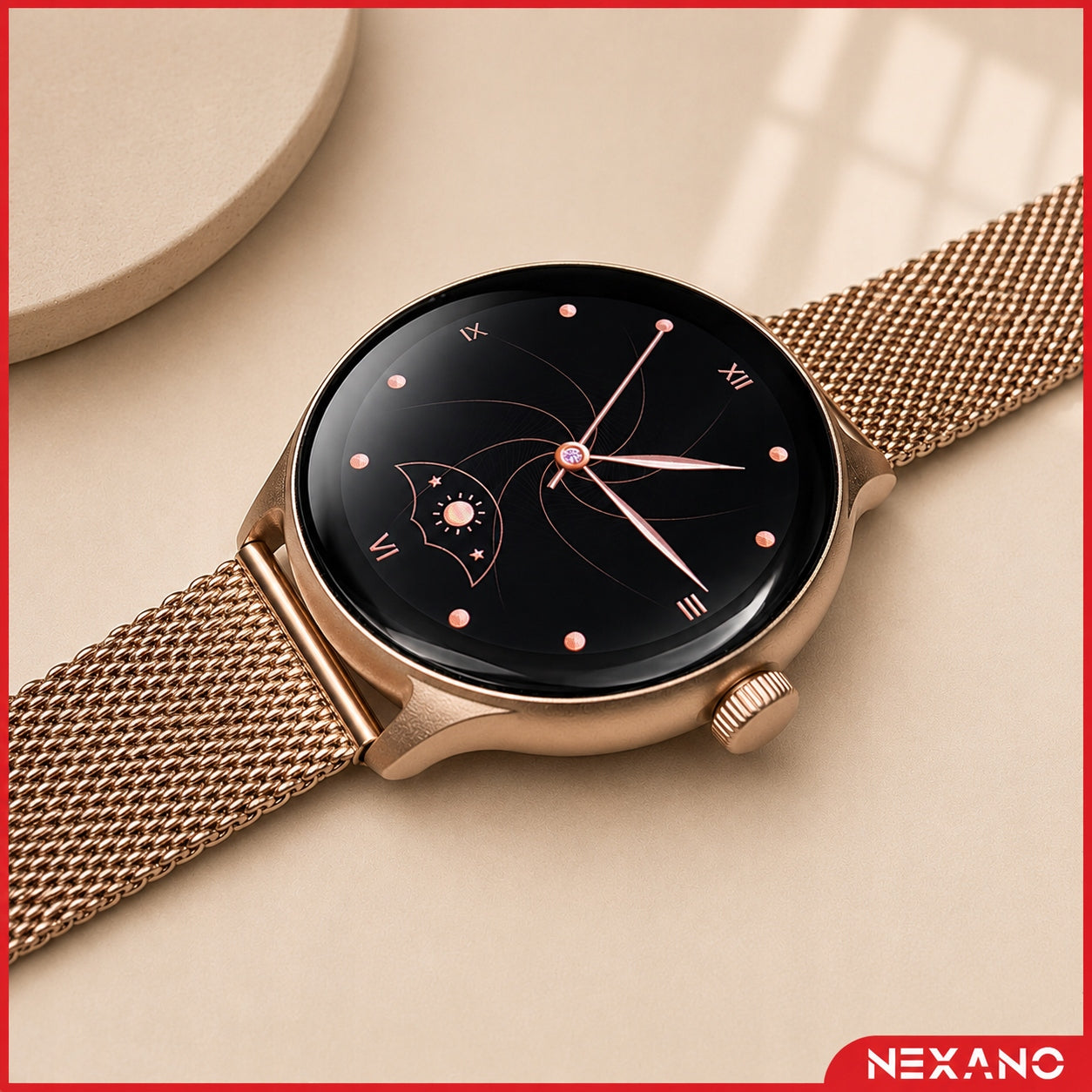 SMARTWATCH WOMEN'S WATCH AMOLED MENU PL TALK SMS HEALTH GOLD 4 STRIPES Packaging status original