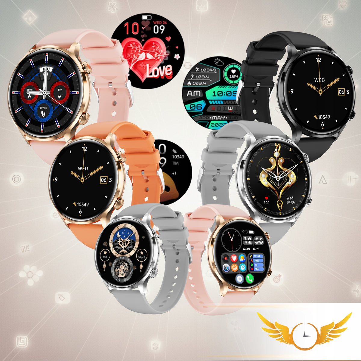 SMARTWATCH WOMEN'S WATCH CALL PL MENU CALL SMART WATCH + 4 STRIPES Brand Angelo Watches