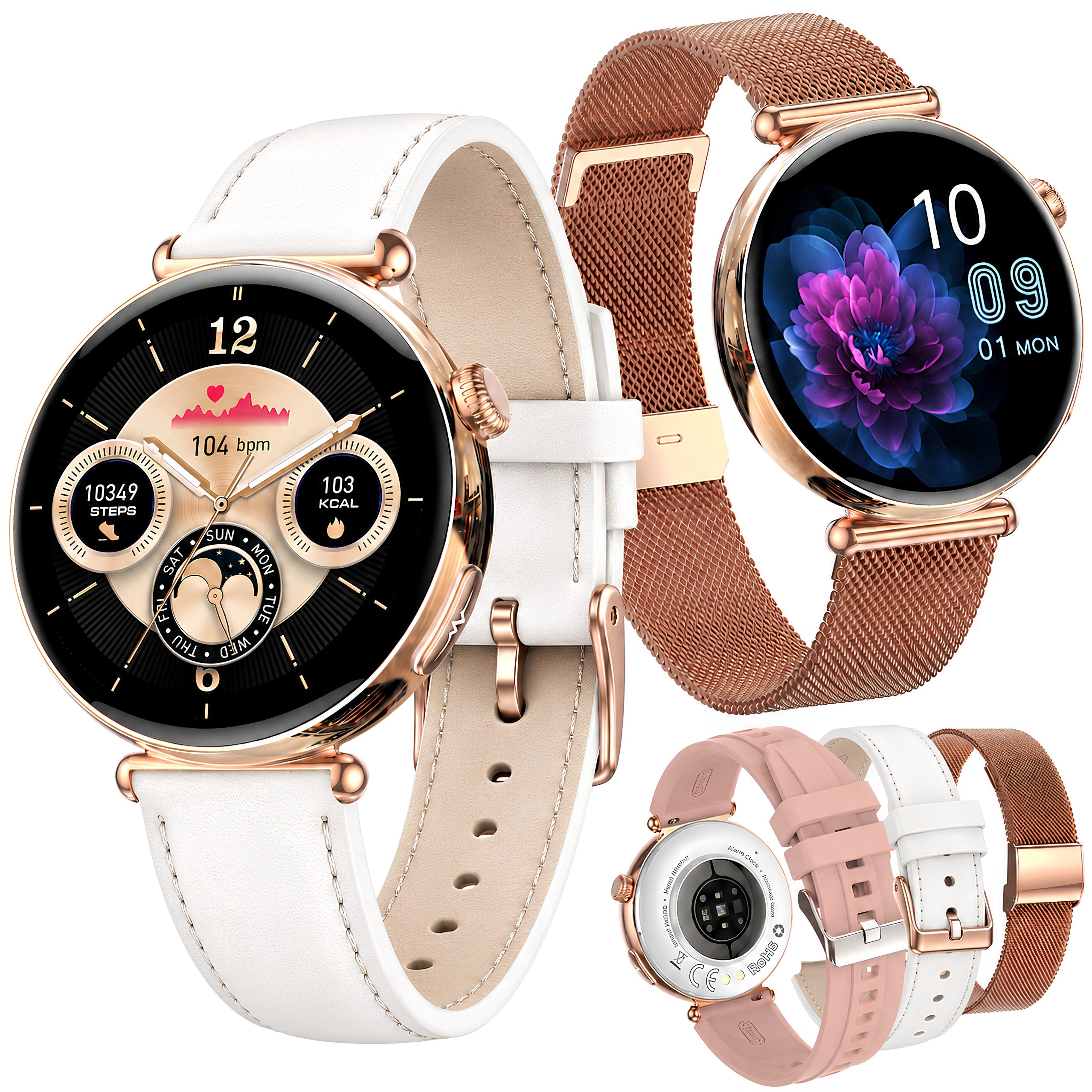 SMARTWATCH WOMEN'S WATCH CARDIOWATCH EKG PRESSURE TALK SPORT MENU PL
