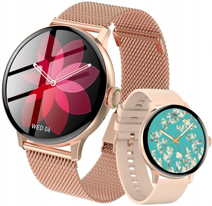 SMARTWATCH WOMEN'S WATCH ECG CONVERSATIONS PULSE 2 STRIPES SPORT GOLD POLISH MENU