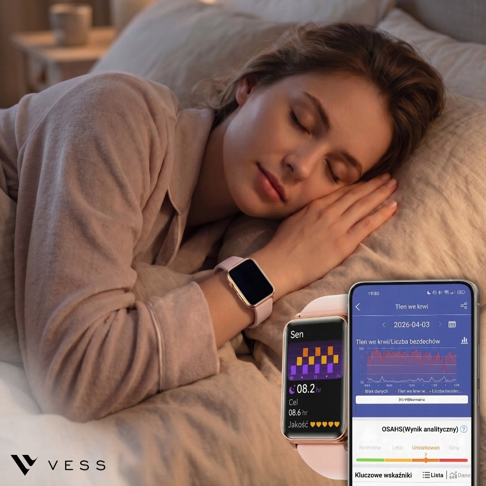 SMARTWATCH WOMEN'S WATCH EKG HRV PRESSURE SUGAR MEASUREMENT TEMPERATURE HEART RATE Manufacturer code SMARTWATCH VESS GE-50 EKG HRV POMIAR CUKRU