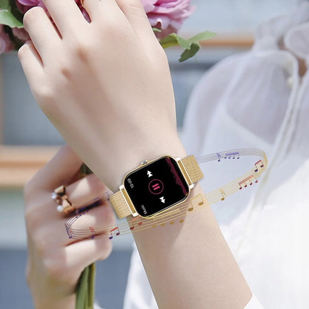 SMARTWATCH WOMEN'S WATCH ELEGANT PREMIUM SPORTS SMART WATCH Manufacturer code wodoodporny IP67 krokomierz dotykowy ekran