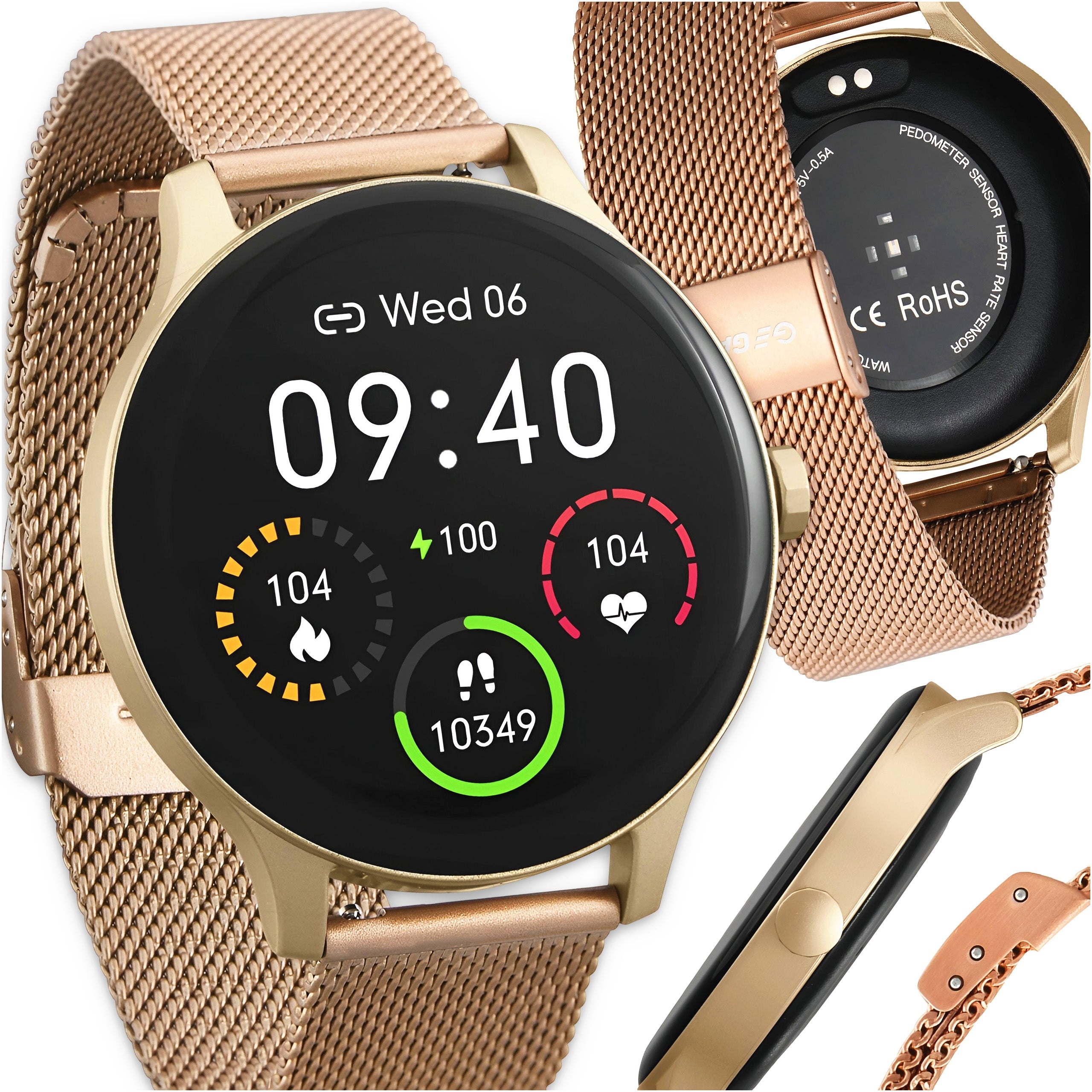 SMARTWATCH WOMEN'S WATCH GARETT CLASSY GOLD WATERPROOF BRACELET