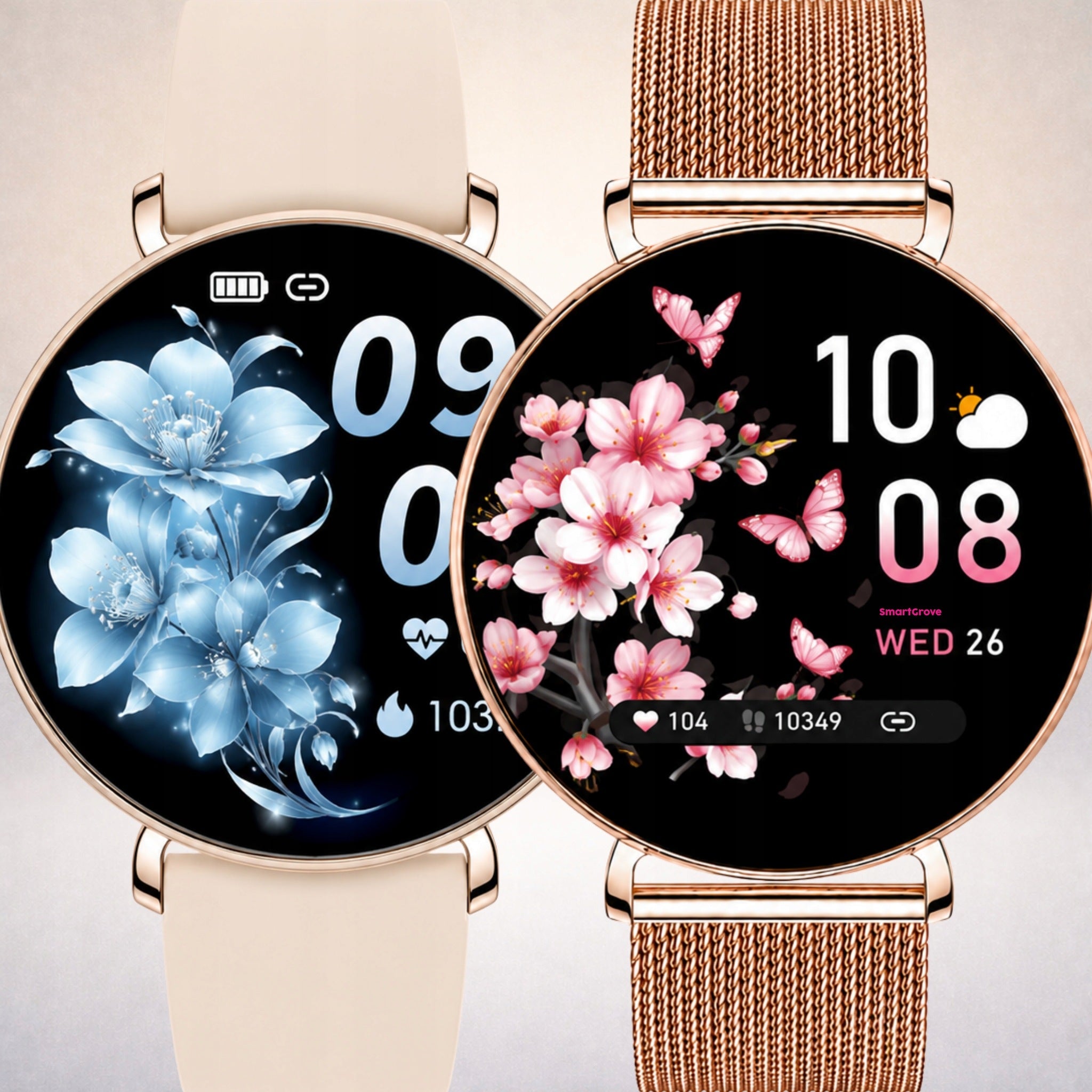 SMARTWATCH WOMEN'S WATCH GOLD WATERPROOF CONVERSATION BRACELET ELEGANT Manufacturer code SG08