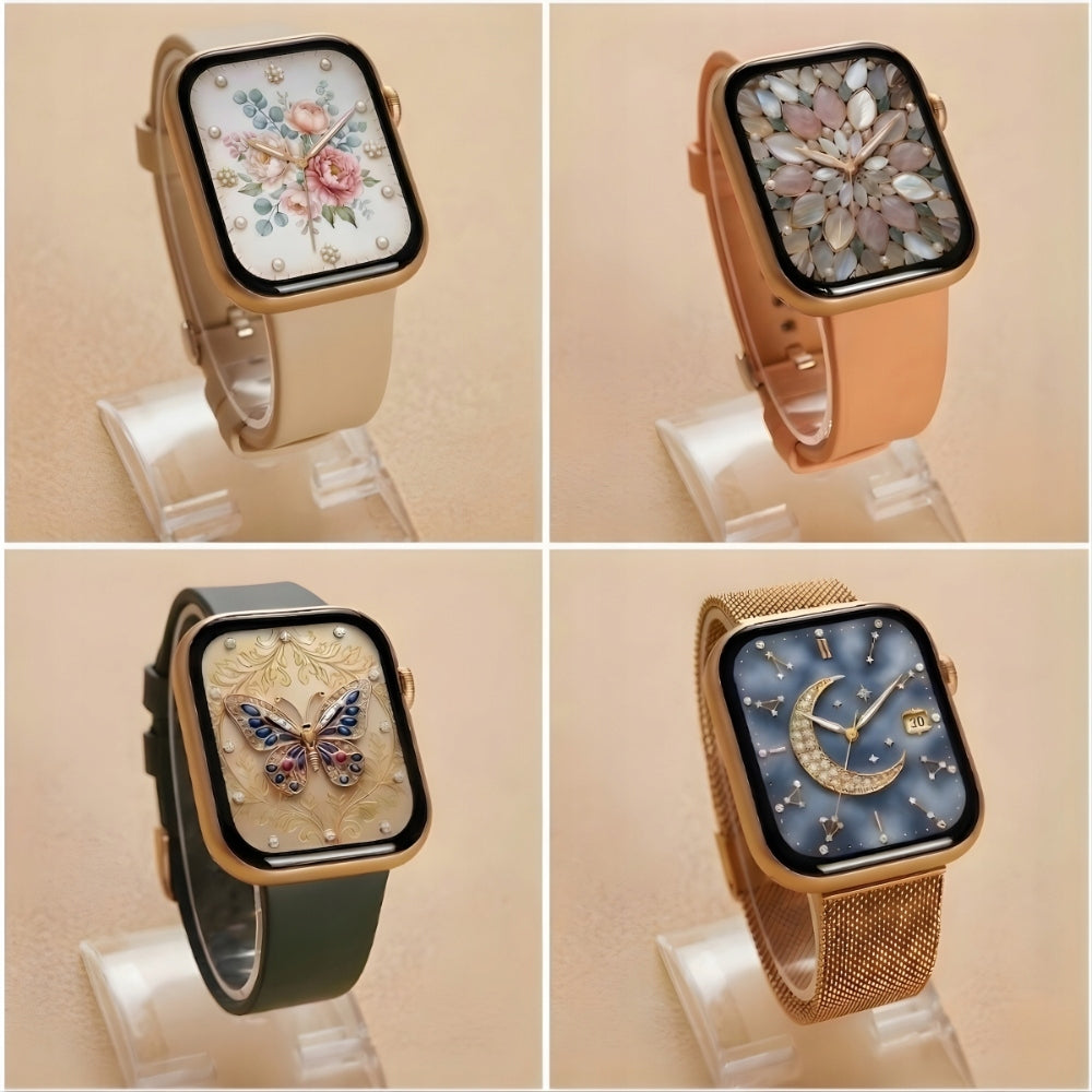 SMARTWATCH WOMEN'S WATCH GOLD WATERPROOF SMS TALK PL MENU + 4 STRIPES Packaging status original