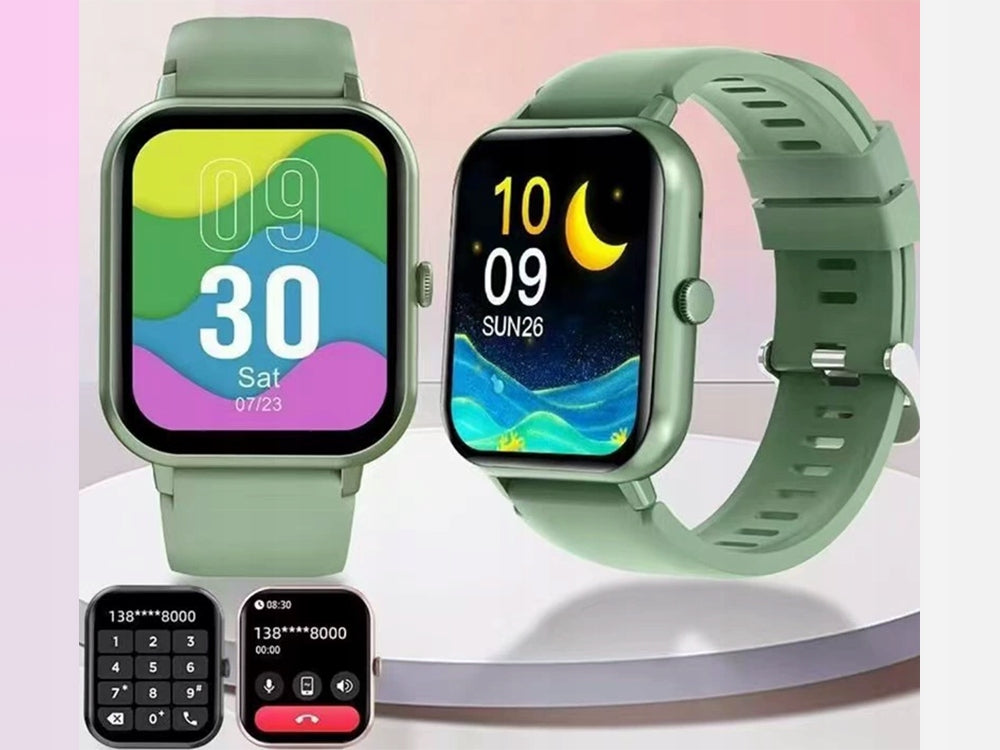 SMARTWATCH WOMEN'S WATCH MEN'S RUBBER STRAP SPORT BLUETOOTH TALK GREEN Packaging status original