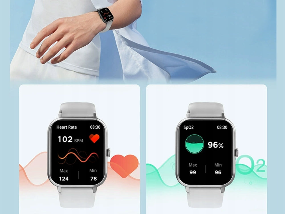 SMARTWATCH WOMEN'S WATCH MEN'S RUBBER STRAP SPORT BLUETOOTH TALK GREY Packaging status original