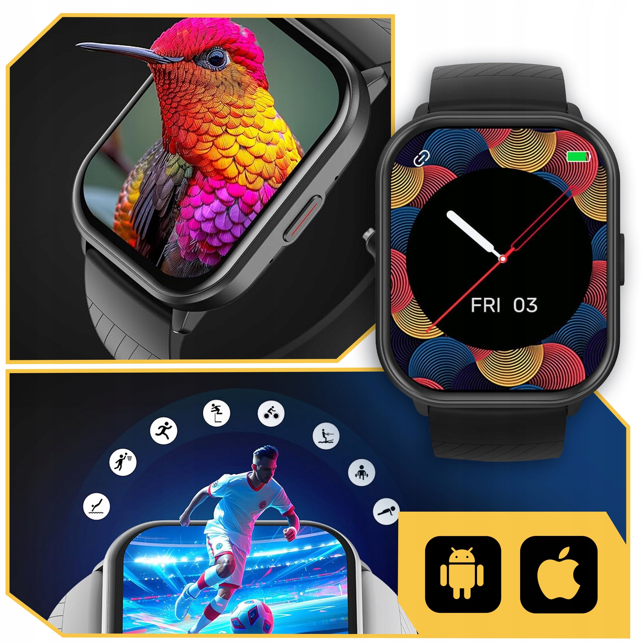 SMARTWATCH WOMEN'S WATCH MEN'S WATERPROOF SPORT TOUCH NOTIFICATION IP68 Manufacturer code SMART WATCH WODOODPORNY BLUETOOTH 5.2