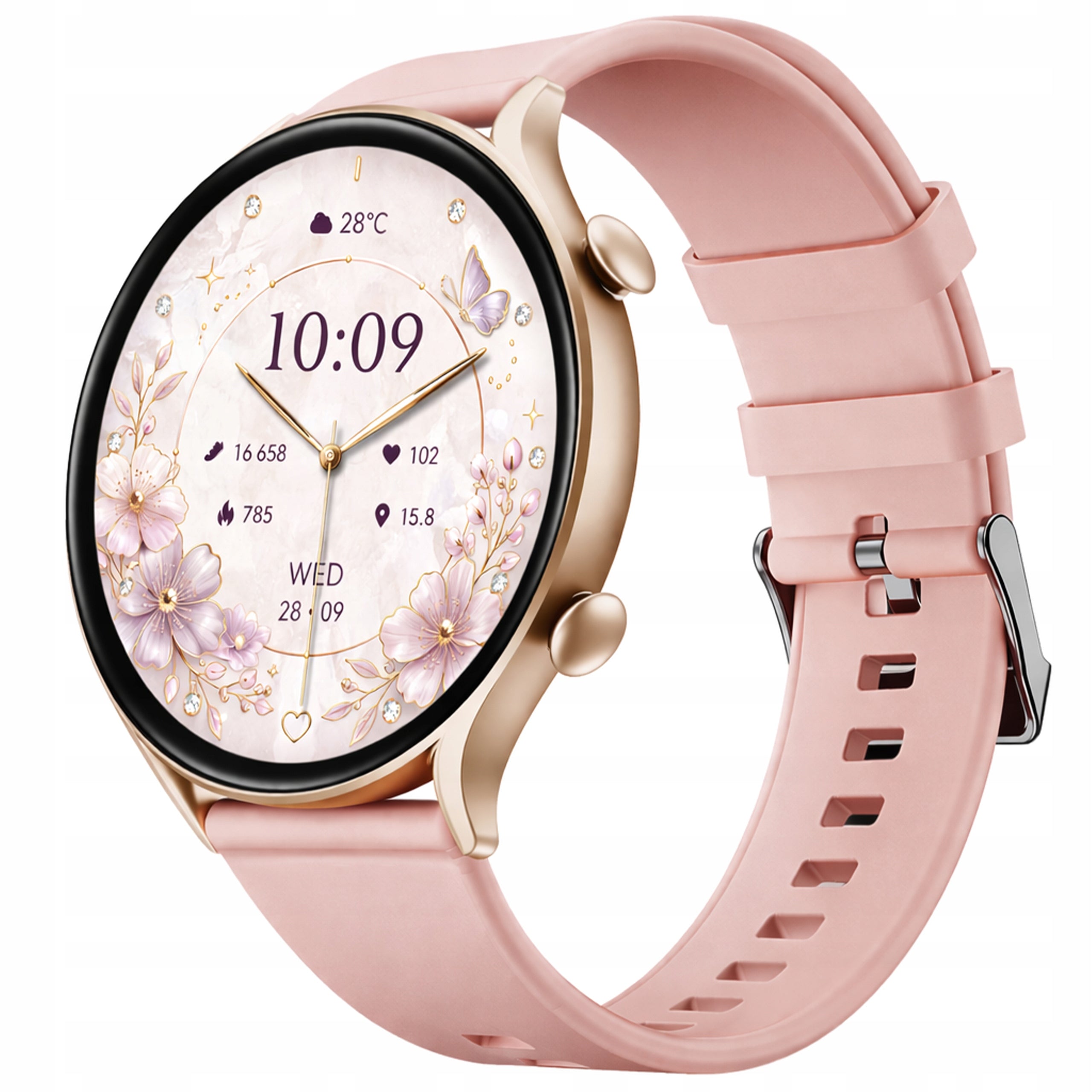 SMARTWATCH WOMEN'S WATCH MENU PL MEASUREMENT SPORT TALK NOTIFICATIONS PINK