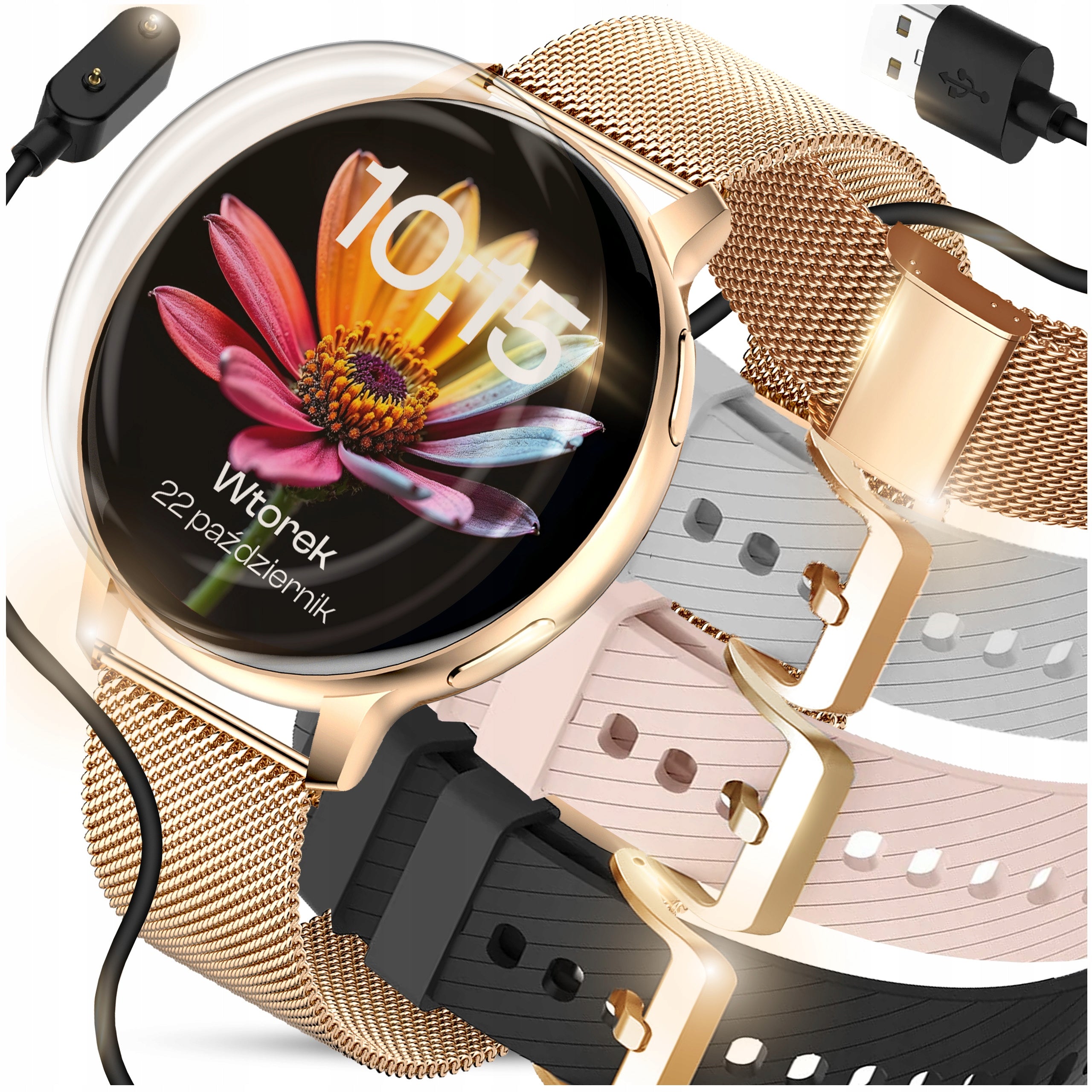 SMARTWATCH WOMEN'S WATCH MENU PL TALK NOTIFICATIONS PULSE SPORT HEALTH