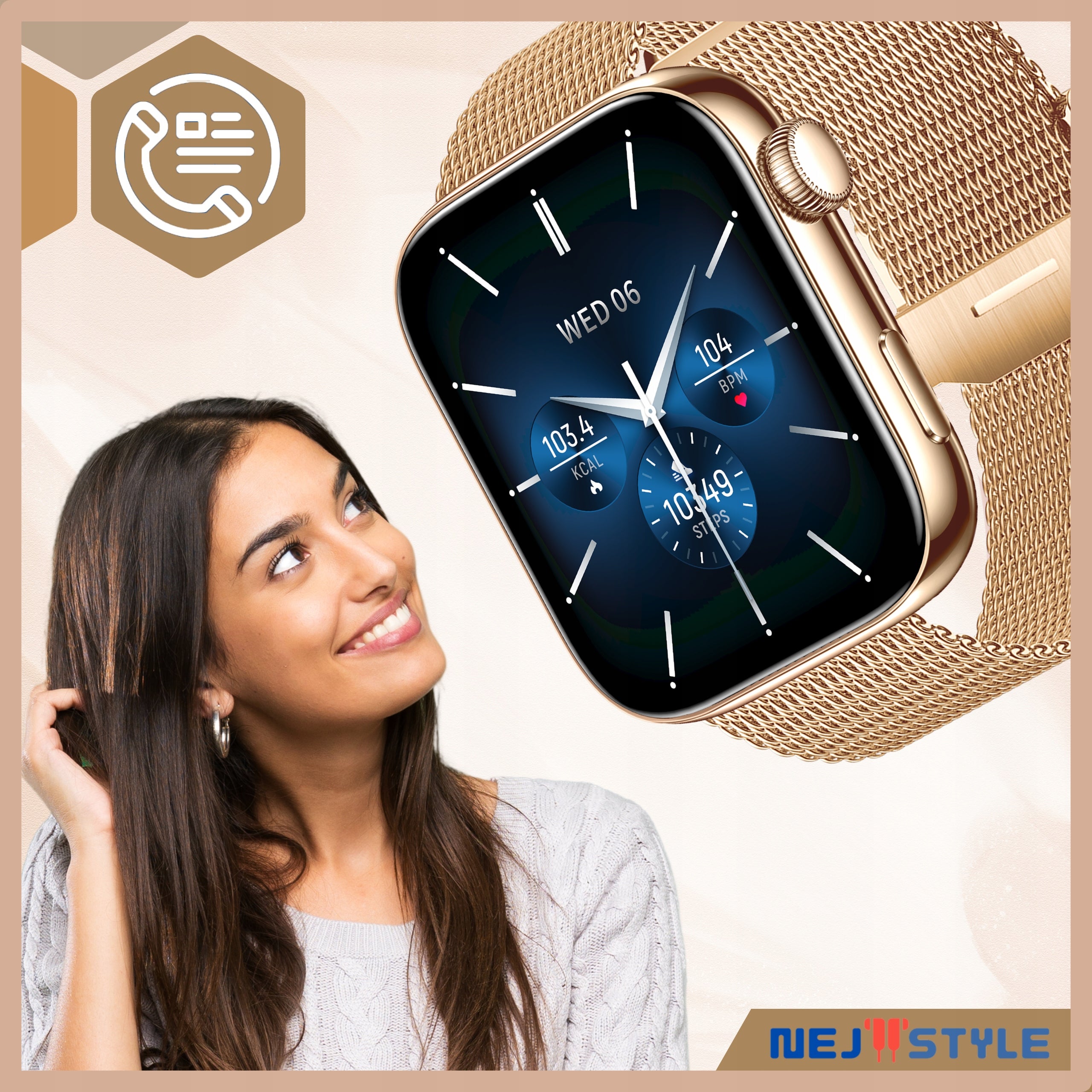 SMARTWATCH WOMEN'S WATCH MENU PL TALK SPORT WATCH NOTIFICATIONS STRAPS Manufacturer code Smartwatch Damski Amoled Zdrowie
