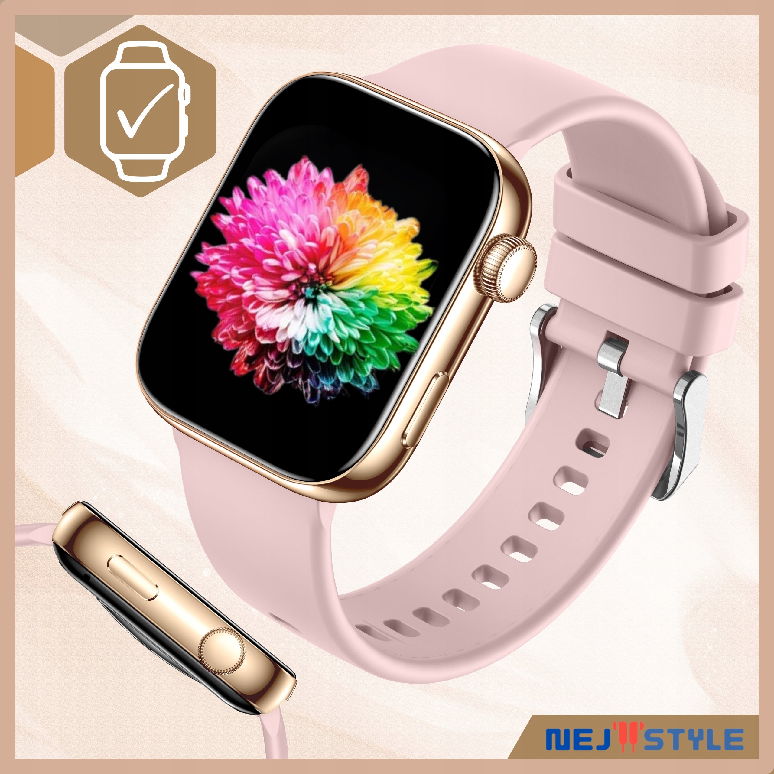 SMARTWATCH WOMEN'S WATCH MENU PL TALK SPORT WATCH NOTIFICATIONS STRAPS Packaging status original