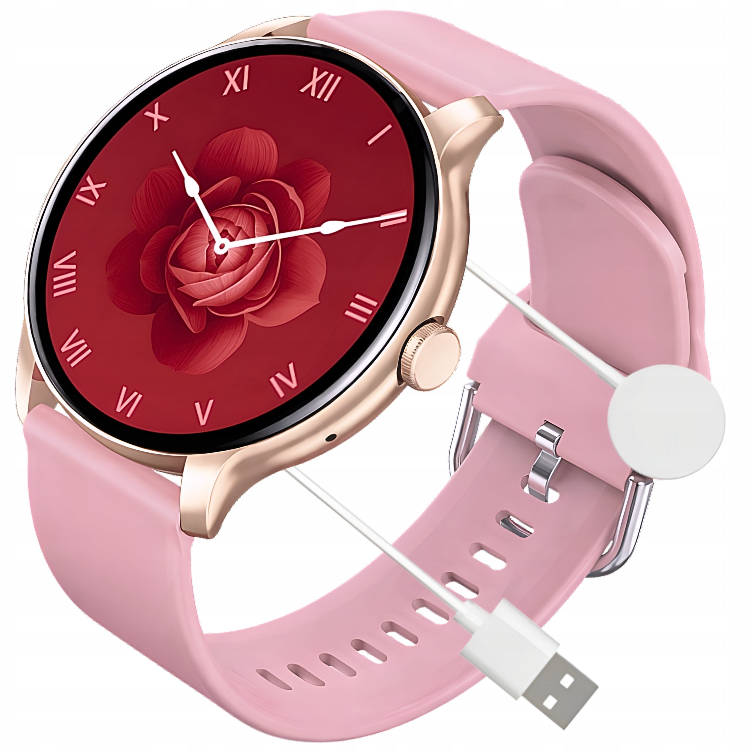 SMARTWATCH WOMEN'S WATCH POLISH MENU CALLS NOTIFICATIONS SMART GOLD
