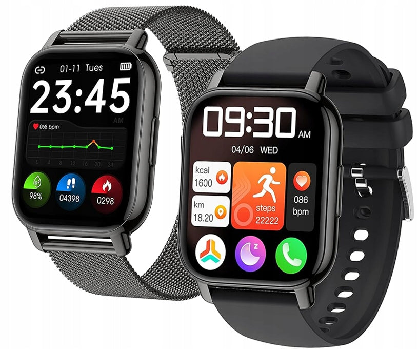 SMARTWATCH WOMEN'S WATCH POLISH MENU TALK NOTIFICATIONS PULSE BLACK Packaging status original