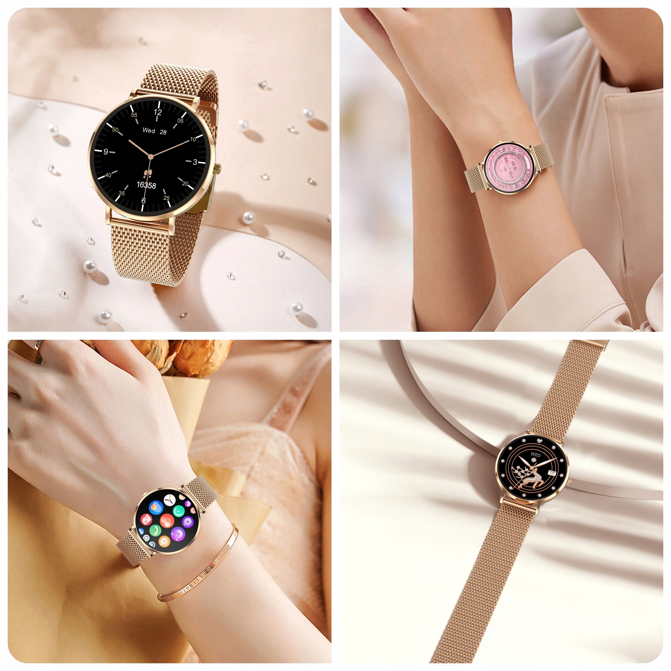 SMARTWATCH WOMEN'S WATCH POLISH MENU TALKING HEART RATE AMOLED SLIM EAN (GTIN) 5906639802761