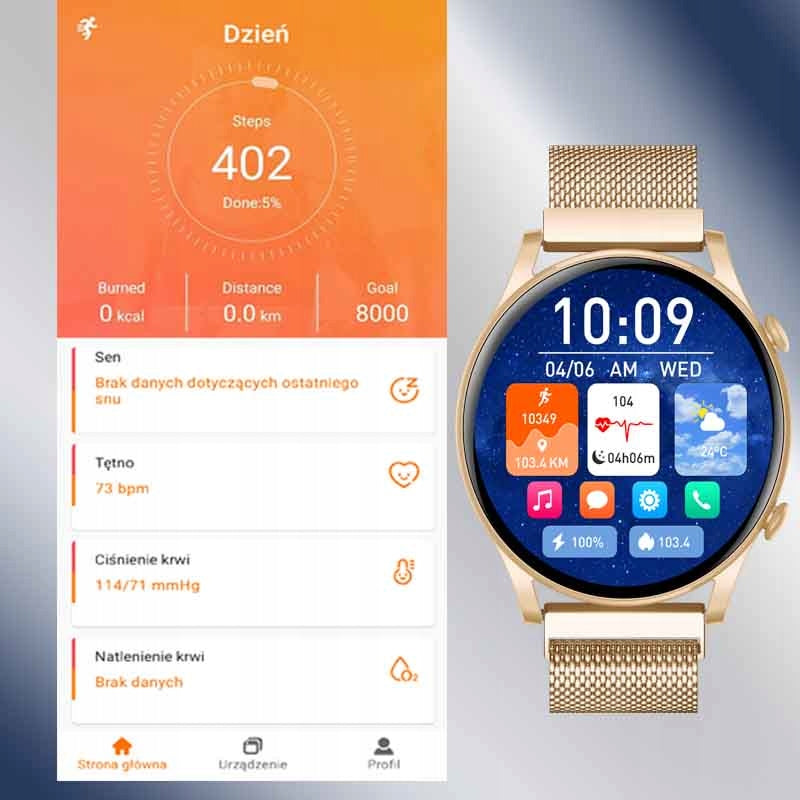 SMARTWATCH WOMEN'S WATCH POLISH MENU TALKING PRESSURE PULS SPORT AMOLED EAN (GTIN) 6972436985357