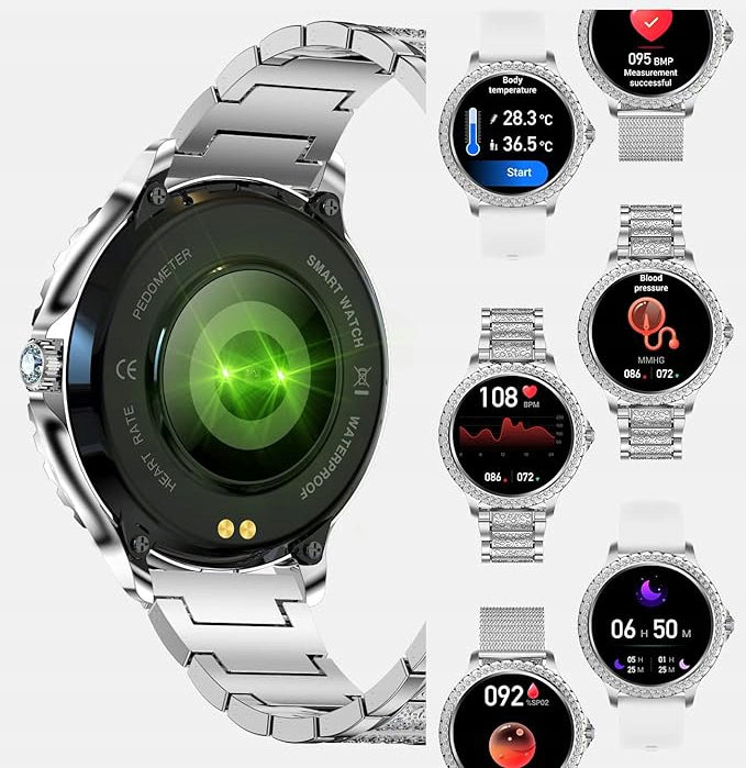 SMARTWATCH WOMEN'S WATCH POLISH MENU TALKING PRESSURE PULSE RHINESTONES Brand WonderWatch
