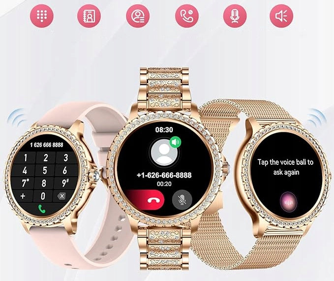 SMARTWATCH WOMEN'S WATCH POLISH MENU TALKING PRESSURE PULSE RHINESTONES Packaging status original