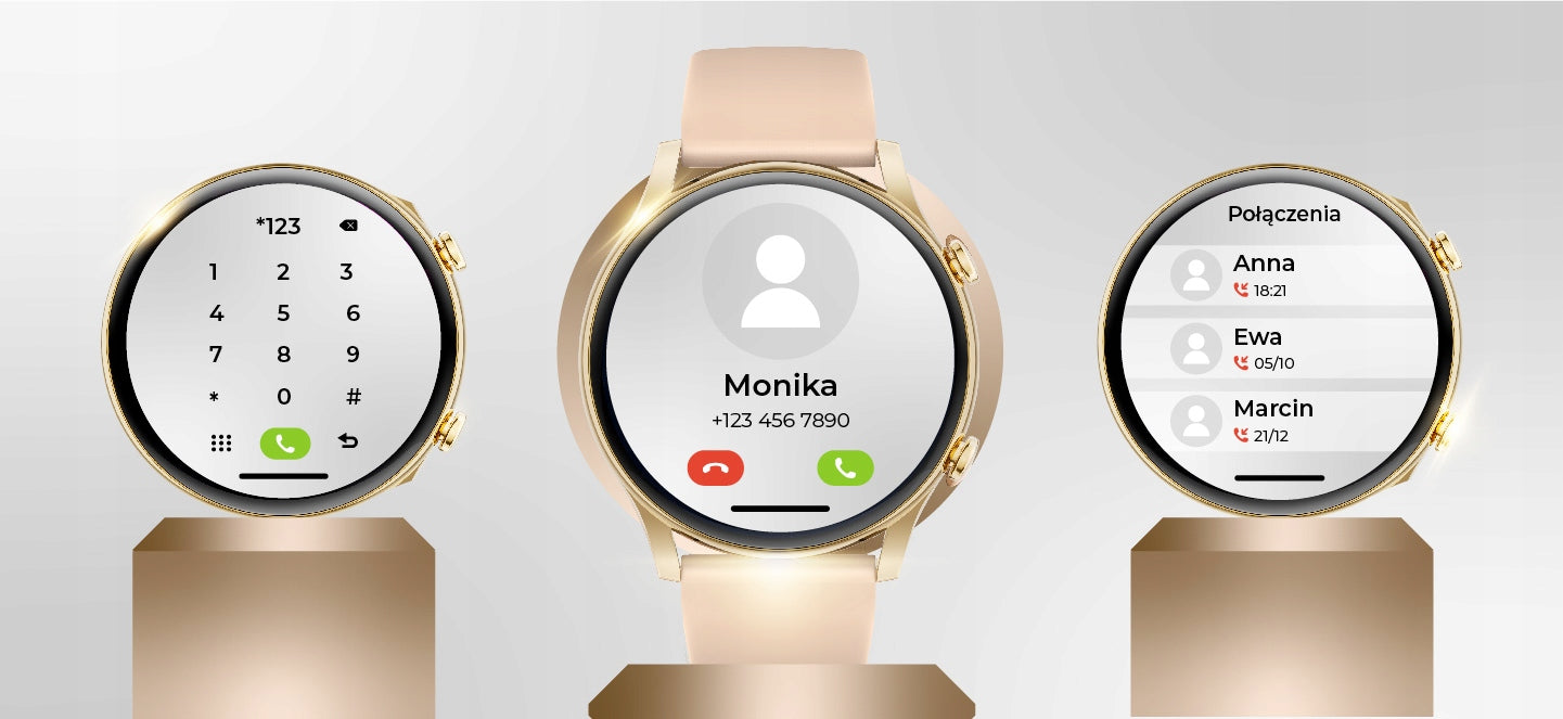 SMARTWATCH WOMEN'S WATCH Polish CALLS NOTIFICATIONS SMS GOLD Manufacturer code Zegarek Damski