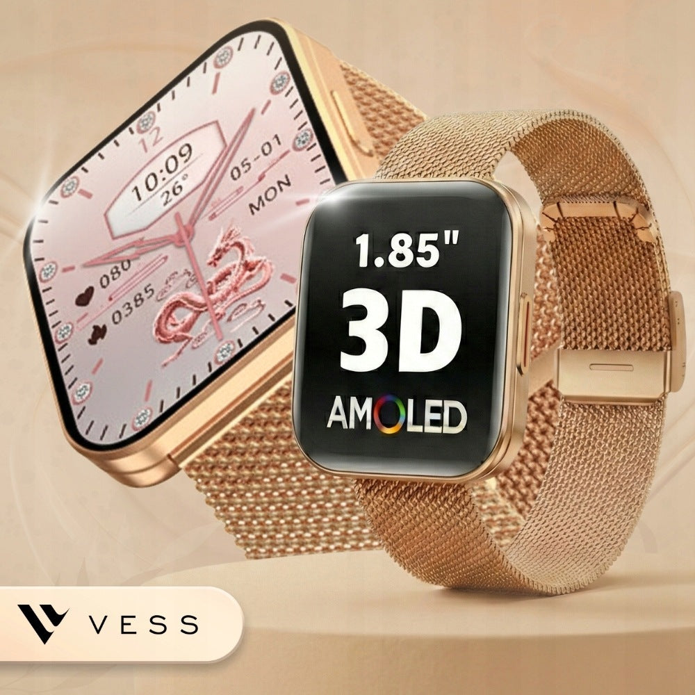 SMARTWATCH WOMEN'S WATCH ROUNDED SCREEN 3D MENU PL AMOLED + 4 STRIPES Kind smartwatch
