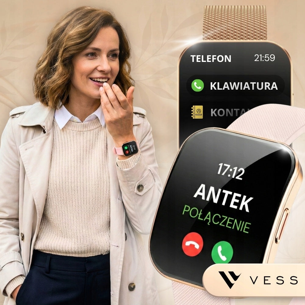 SMARTWATCH WOMEN'S WATCH ROUNDED SCREEN 3D MENU PL AMOLED + 4 STRIPES Packaging status original