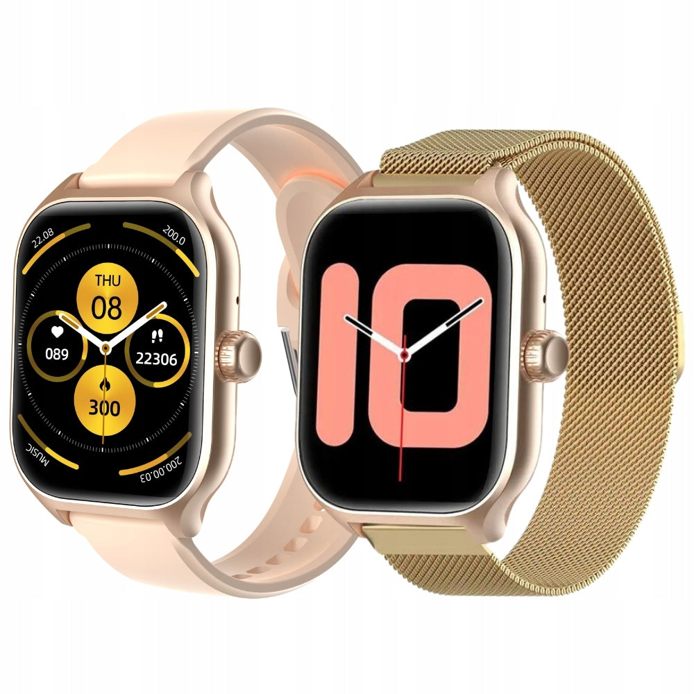 SMARTWATCH WOMEN'S WATCH TALK MENU PL METAL SMART WATCH GOLD 2 STRIPES Brand no brand