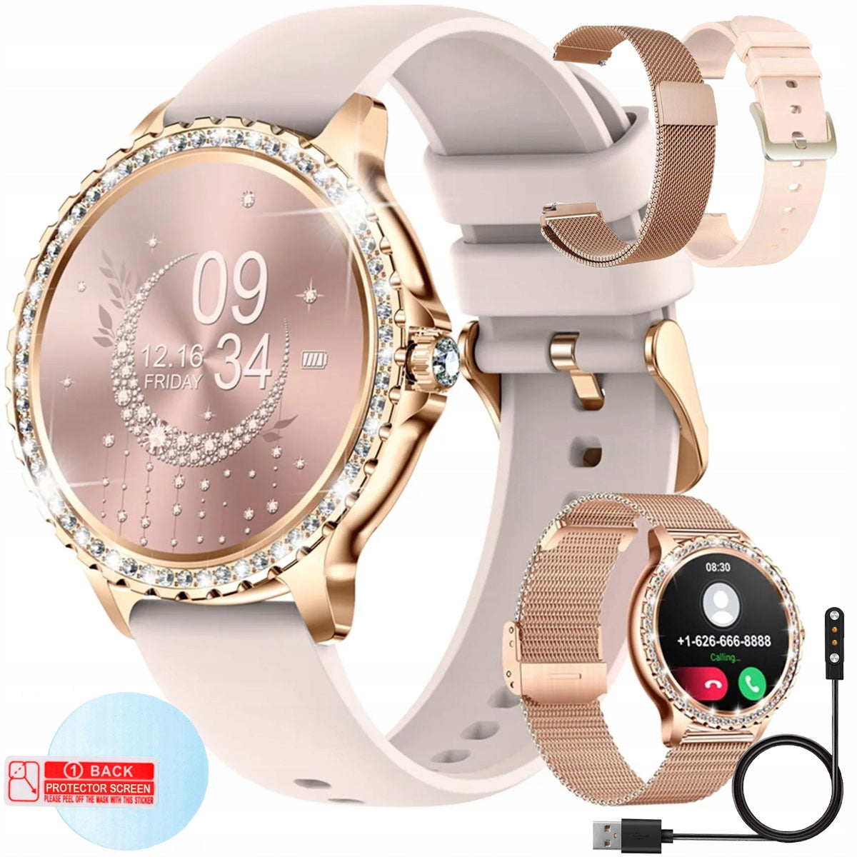 SMARTWATCH WOMEN'S WATCH TALK NOTIFICATIONS HEALTH SPORT PULSE