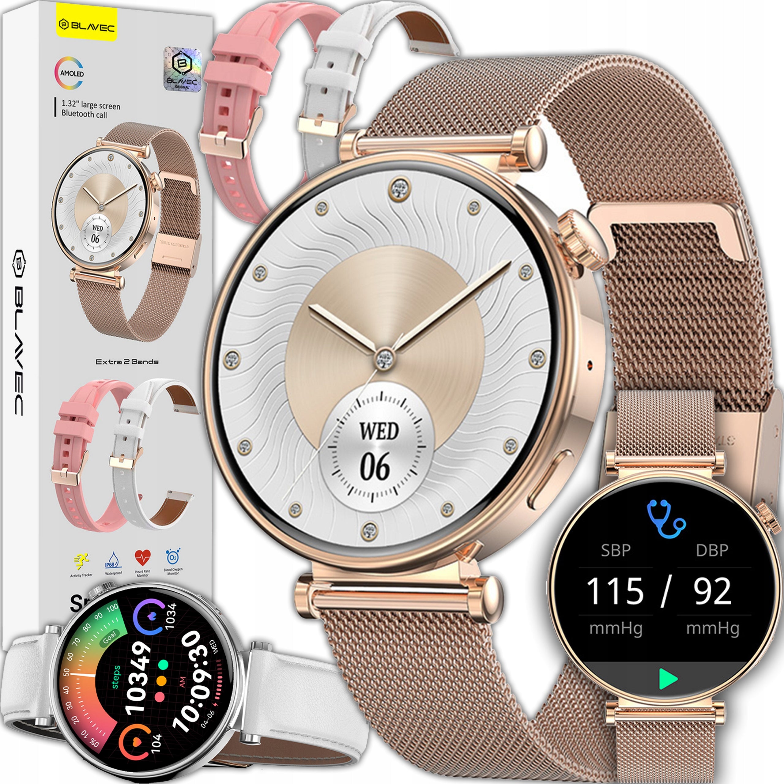SMARTWATCH WOMEN'S WATCH WATERPROOF MENU PL AMOLED TALK HRV PULSE SPORT