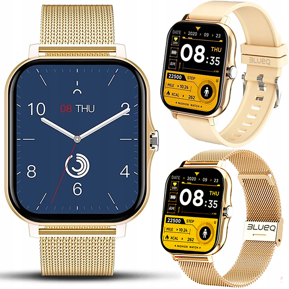 SMARTWATCH WOMEN'S WATCH WATERPROOF PL TALK MENU SMART WATCH + 2 STRIPES