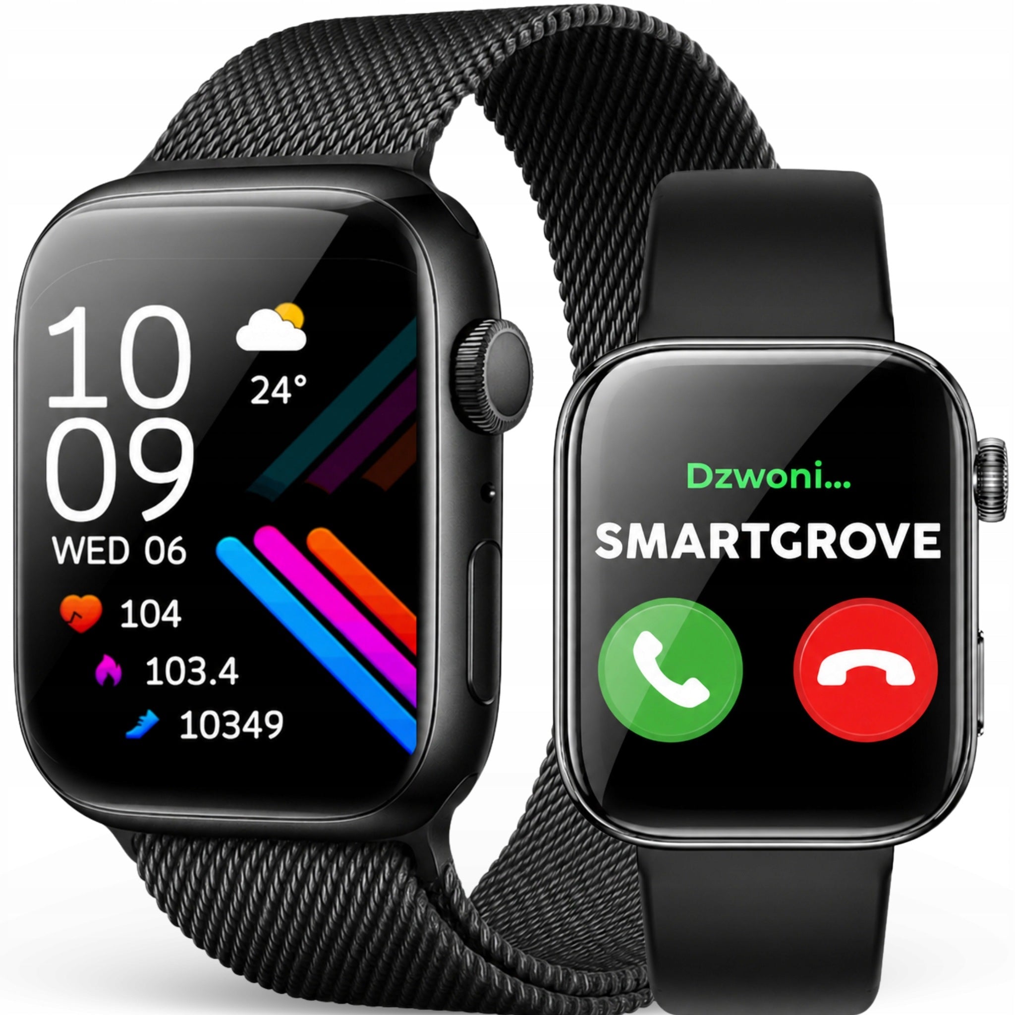 SMARTWATCH WOMEN'S WATCH WATERPROOF TALK BLACK SQUARE BRACELET
