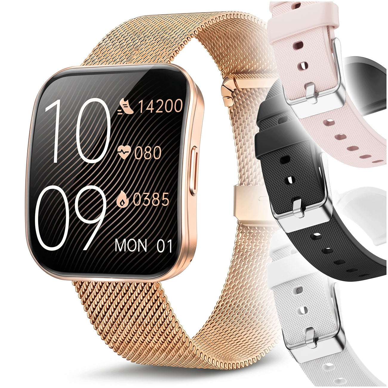 SMARTWATCH WOMEN'S WATCH with 4 stripes PRESSURE CONVERSATION MENU PL AMOLED GOLD
