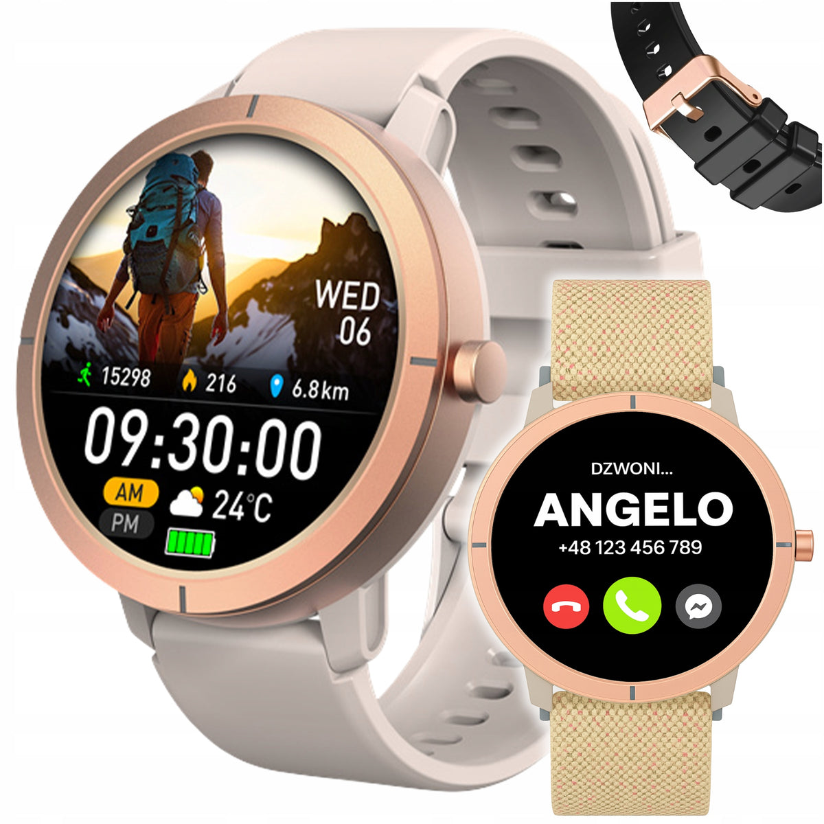 SMARTWATCH WOMEN'S WATERPROOF WATCH MENU PL GPS AMOLED PULSE SPORT 3 STRIPES