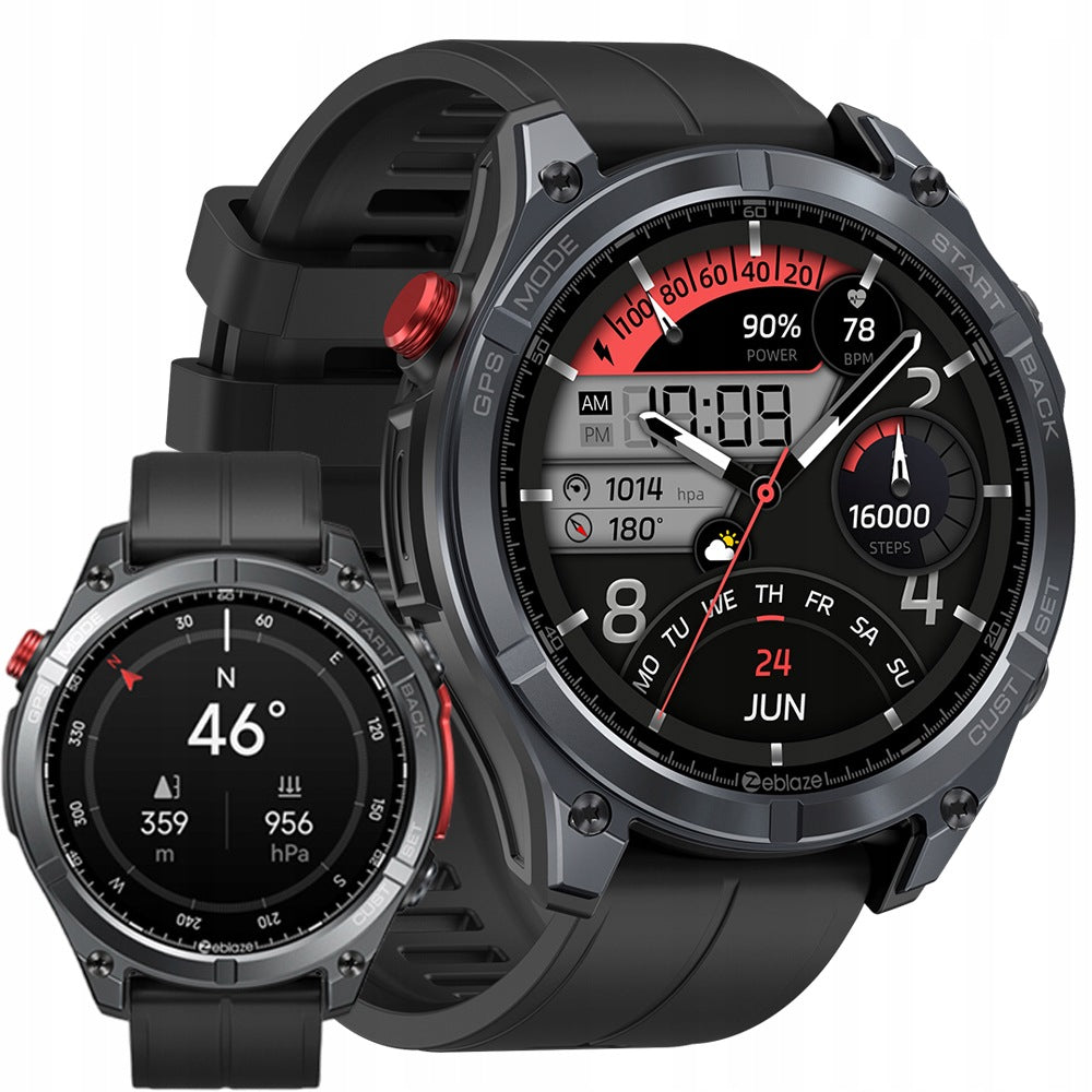 SMARTWATCH ZEBLAZE STRATOS 4 BLACK GPS AMOLED SPORTS WATERPROOF 5ATM