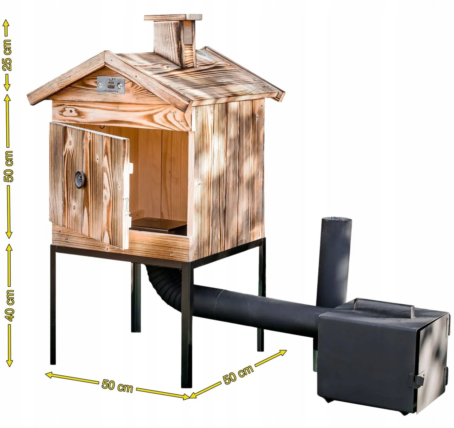 SMOKEHOUSE WOODEN PAN KORNIK 50x50x70 WITH STOVE FOLDED CHEST + FREEBIES Packaging status original