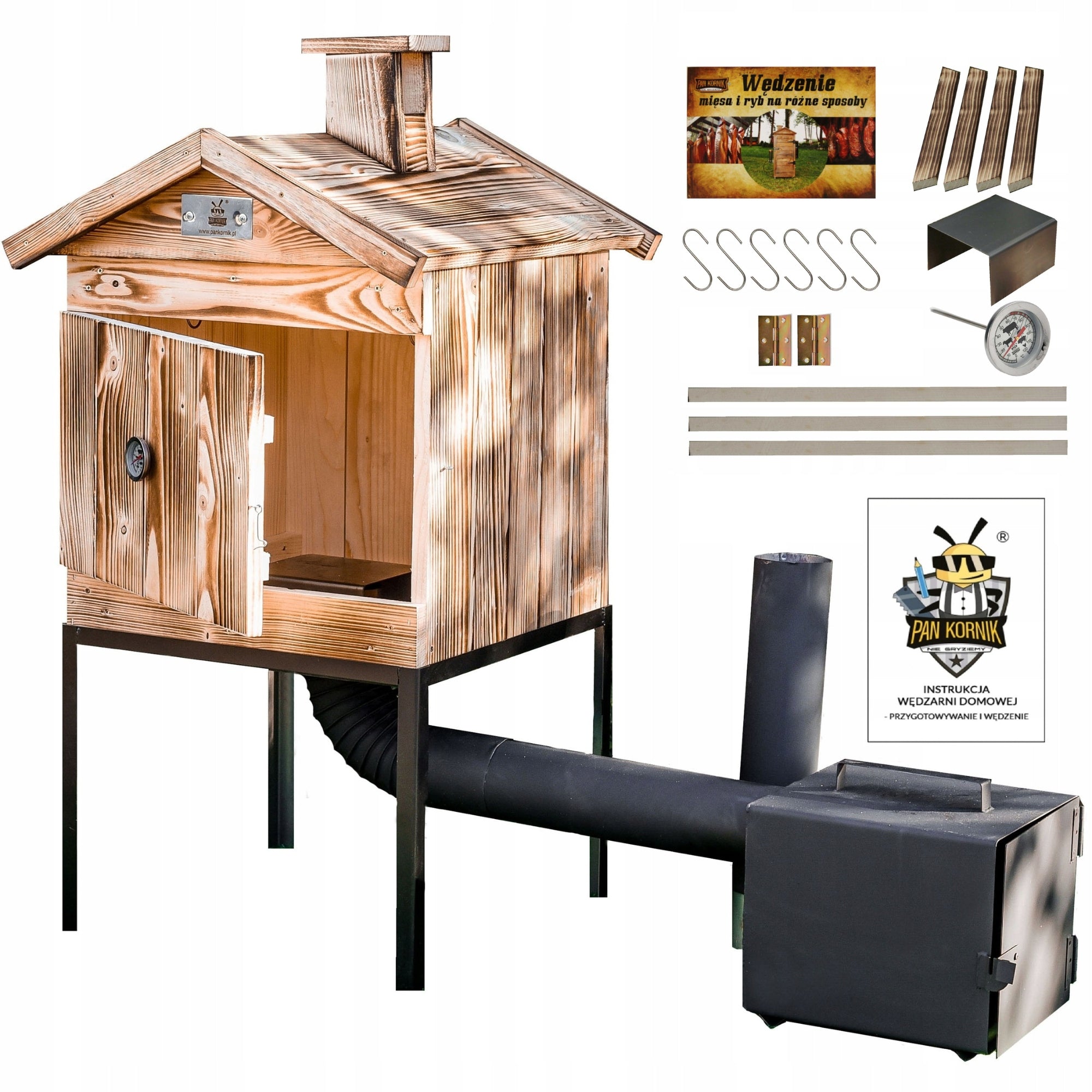 SMOKEHOUSE WOODEN PAN KORNIK 50x50x70 WITH STOVE FOLDED CHEST + FREEBIES