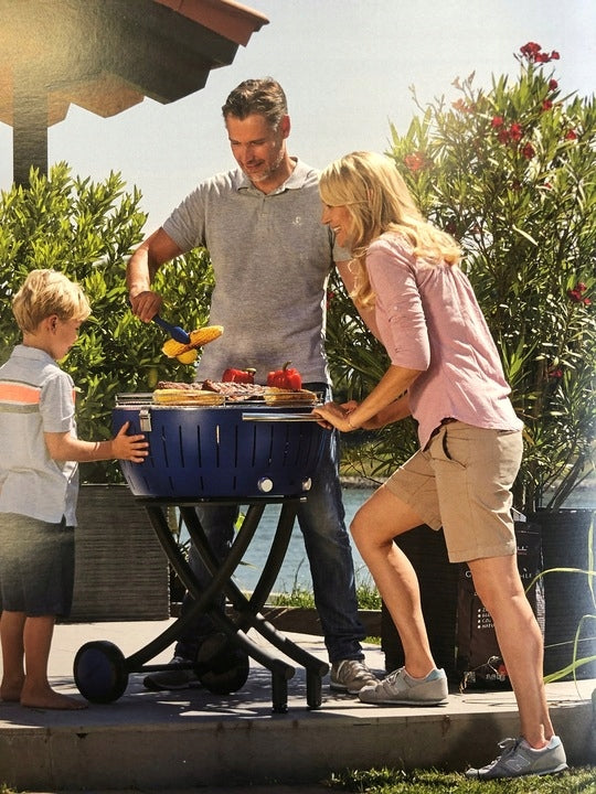 SMOKELESS CHARCOAL GRILL LOTUSGRILL GARDEN LARGE SET MOBILE TROLLEY XXL Grate length 58 cm
