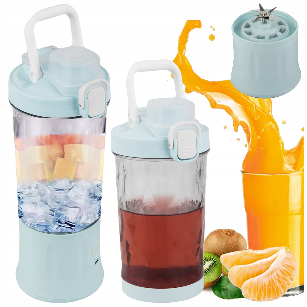 SMOOTHIE BLENDER PORTABLE USB WIRELESS ICE SHREDDER BLUE