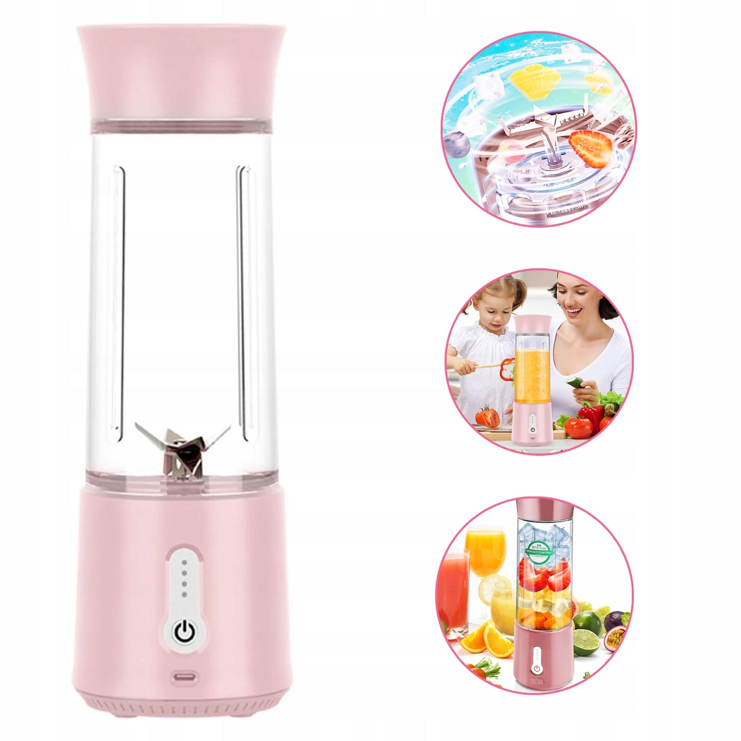 SMOOTHIE CUP BLENDER HANDHELD COCKTAIL PLUS 500ml PORTABLE 150W