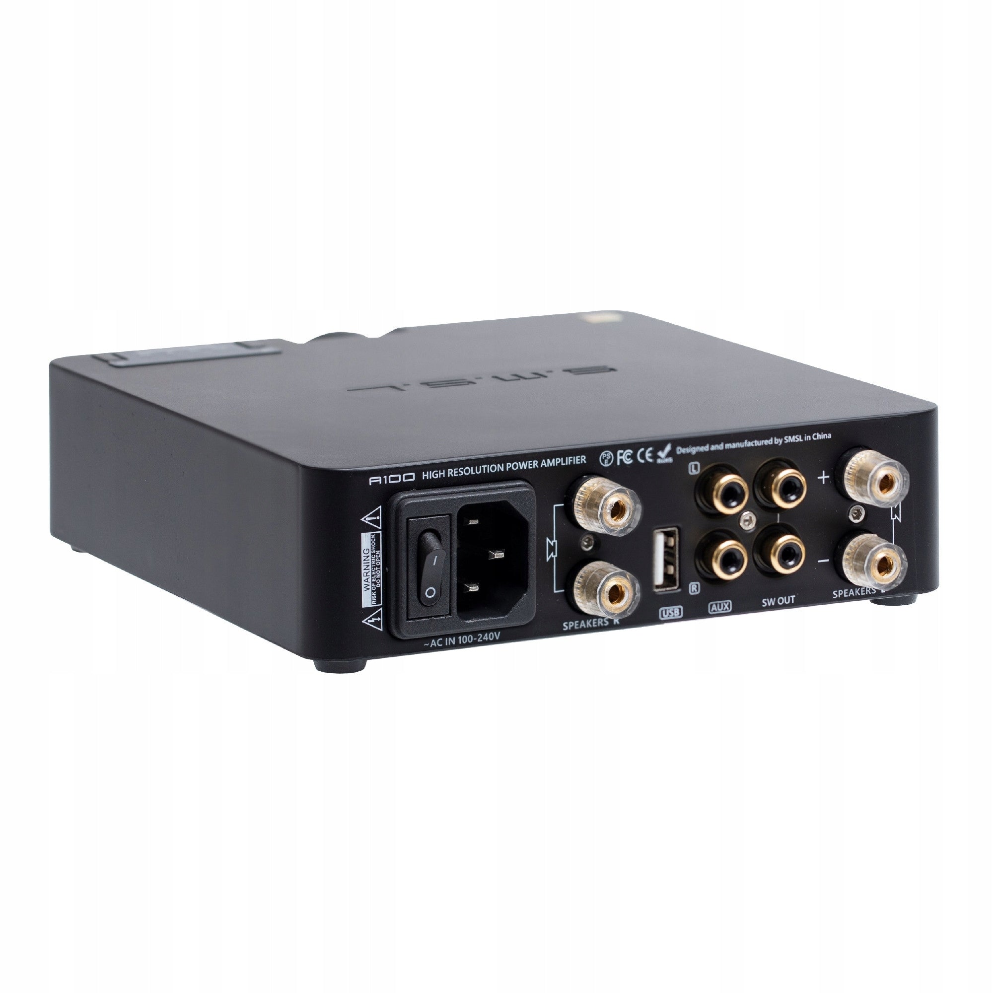 SMSL A100 -Bluetooth 5.0 Class D Speaker Amplifier USB Subwoofer Brand S.M.S.L