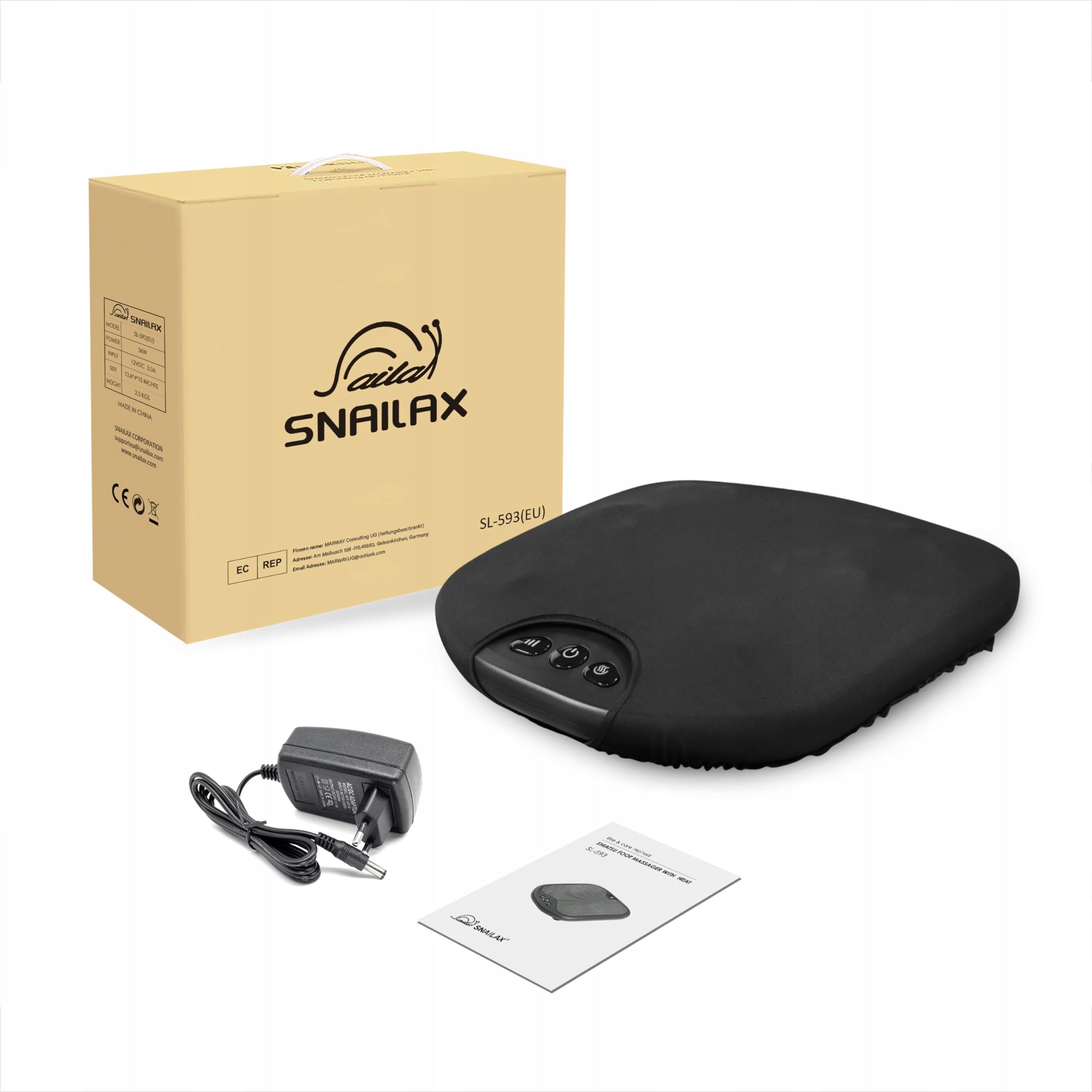 SNAILAX Shiatsu Foot Massager with Heating Function and 18 Heads Color black
