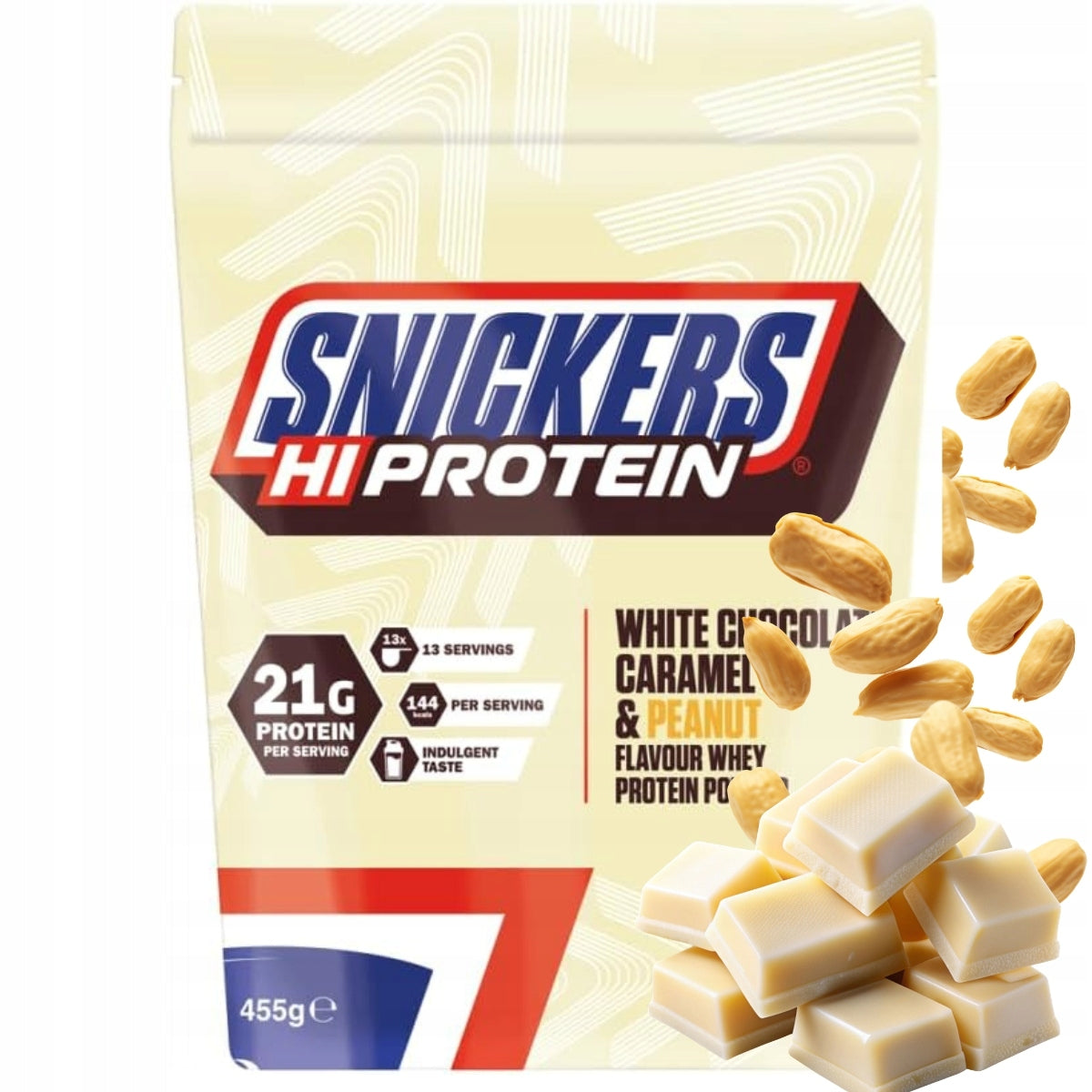 SNICKERS WHITE HI PROTEIN WHEY 455g WPC