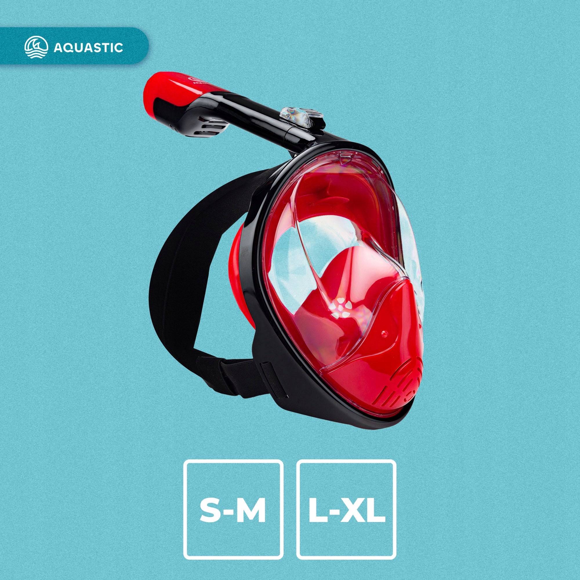 SNORKELING AQUASTIC L-XL Full Face Diving Mask with TUBE Brand Aquastic