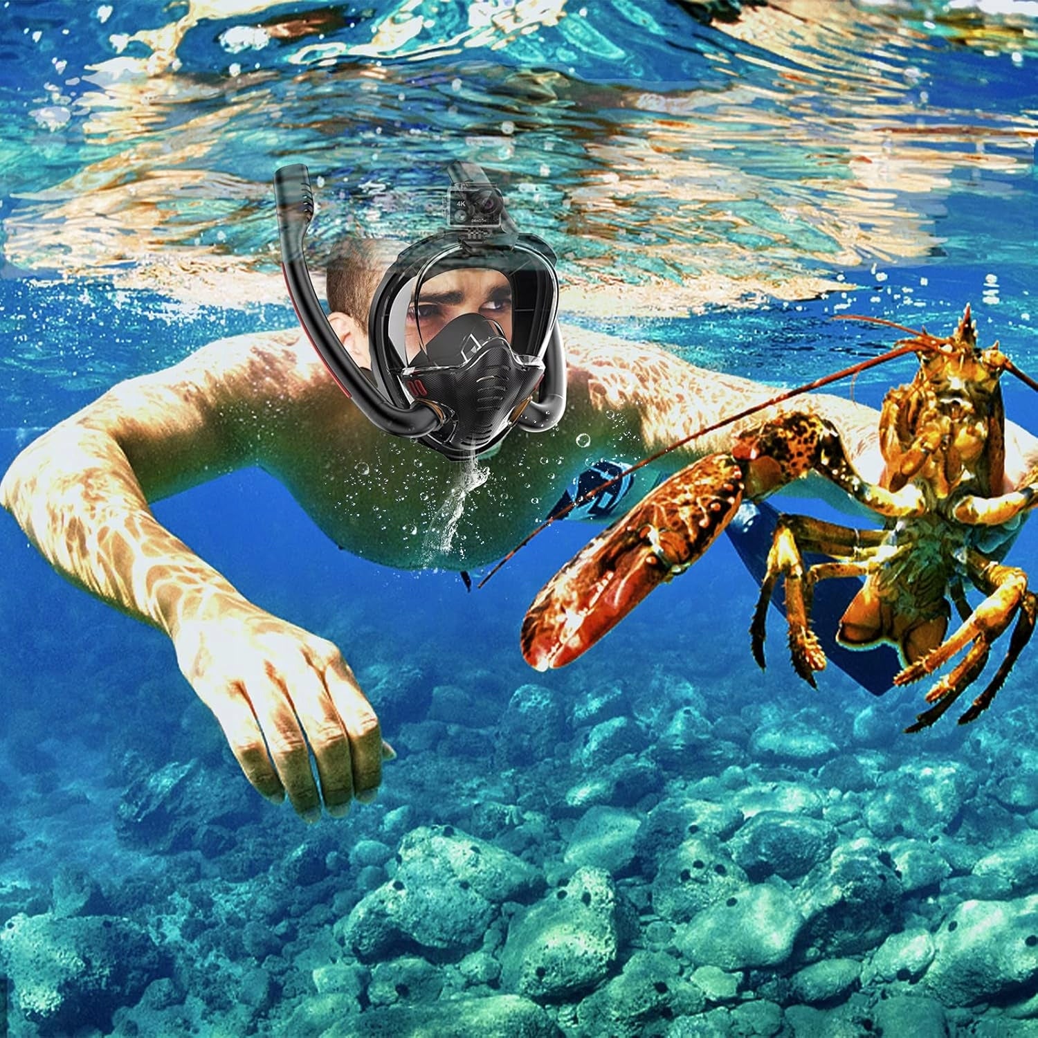 SNORKELING Diving Mask Full Face L/XL Full Face 2 Tubes Manufacturer code L21C