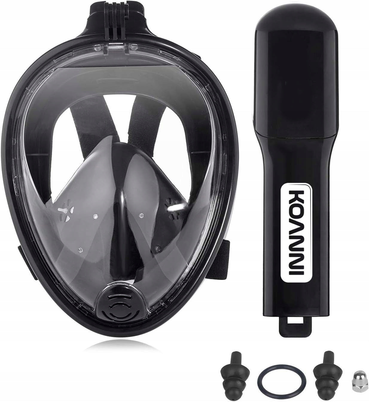 SNORKELING MASK FOLDING FULL FACE WITH L/XL TUBE FOR WATER Color black