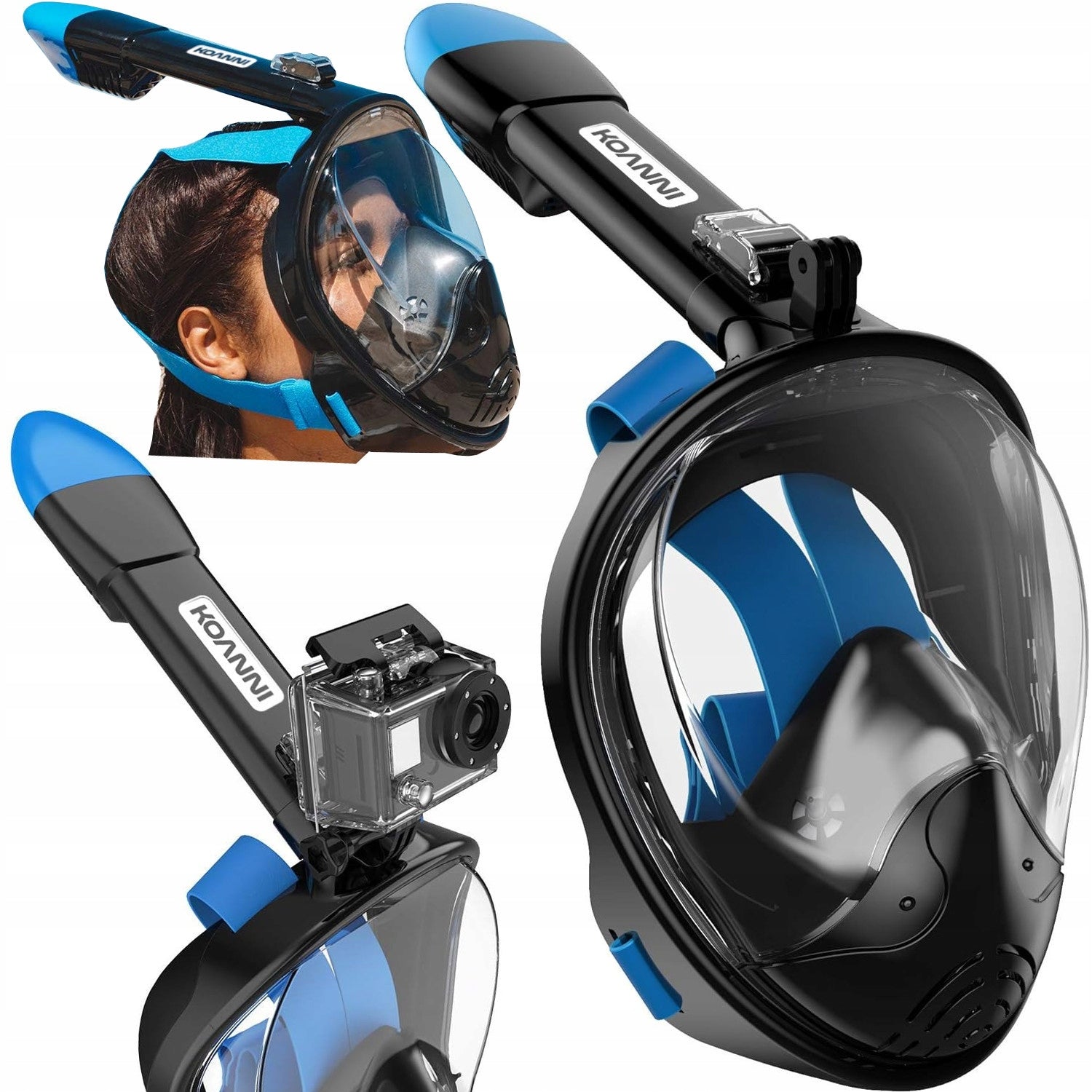 SNORKELING MASK FOLDING FULL FACE WITH L/XL TUBE FOR WATER