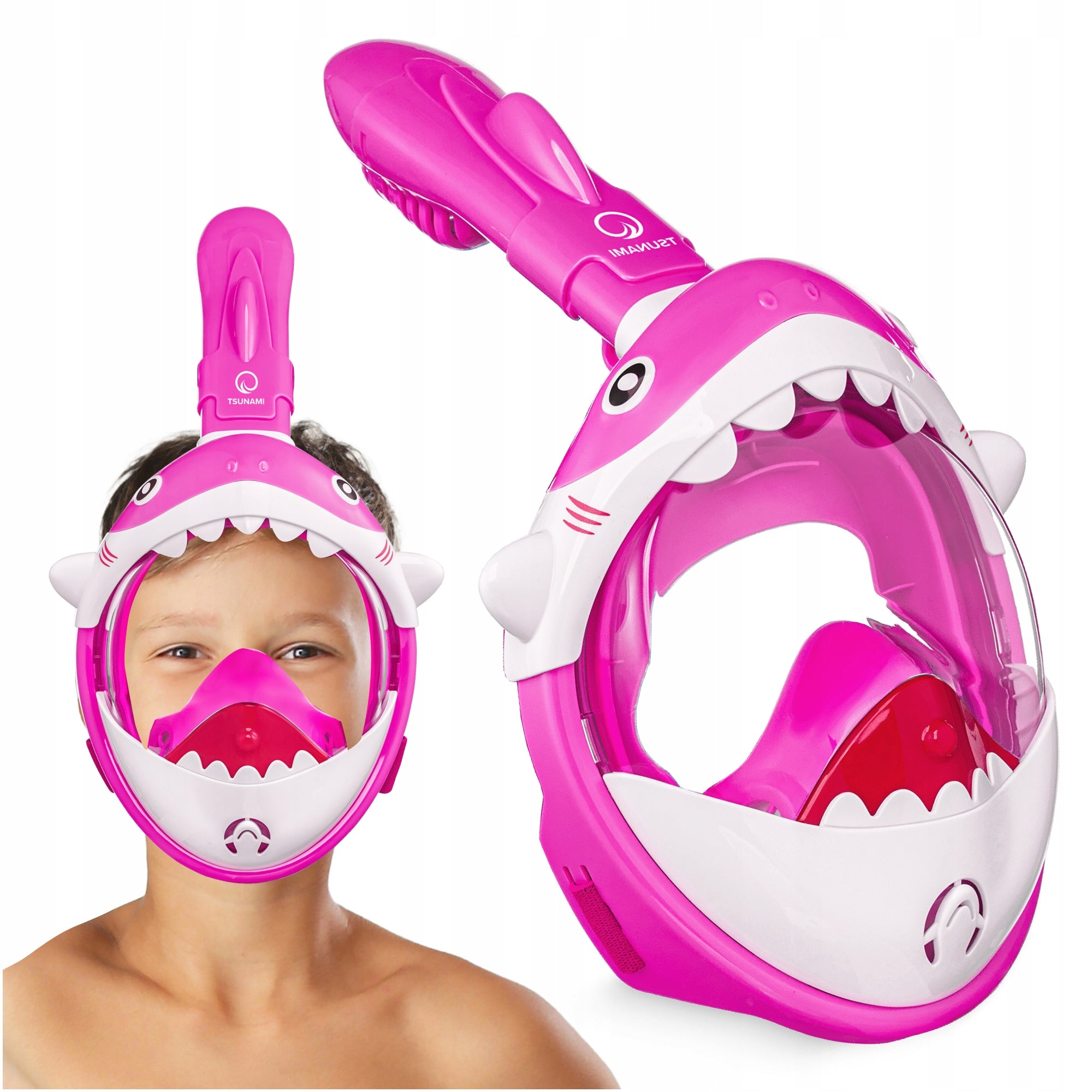 SNORKELING MASK FOR CHILDREN FULL FACE PANORAMIC SHARK