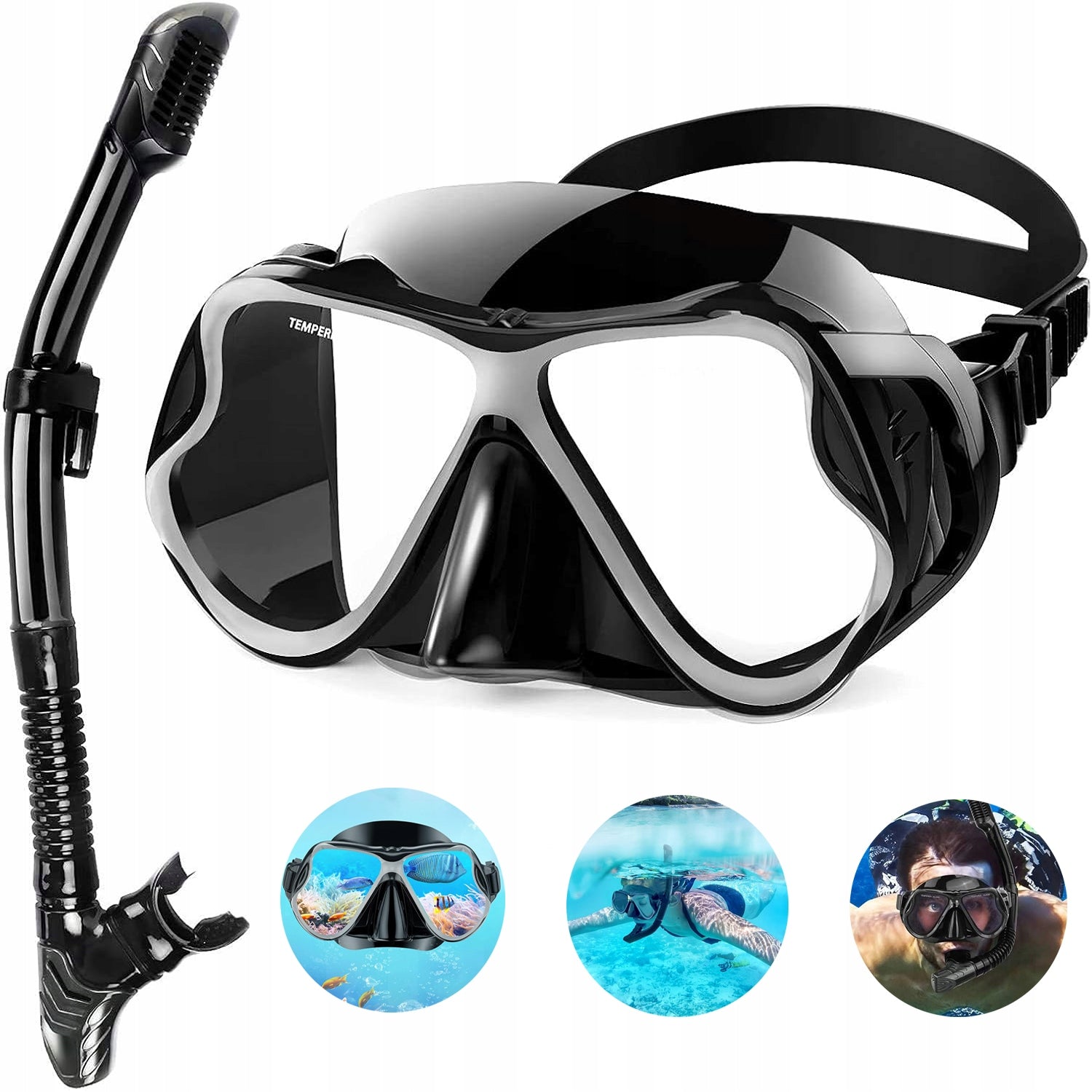 SNORKELING SET FOR ADULTS: FOR DIVING MASK TUBE FIN WITH REG. Packaging status original